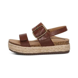 Aetrex Womens Vania Arch Support Platform Sandal In Walnut