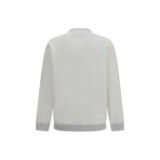 Brunello Cucinelli Mens White Cotton Sweatshirt Clothing