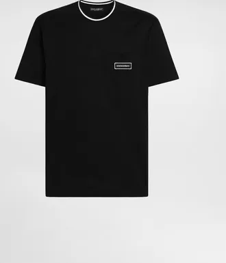 Dolce & Gabbana Cotton T-shirt With Logo - Man T-shirts And Polos Black 44