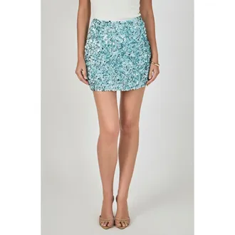 endless rose Sequin A-Line Miniskirt in Blue at Nordstrom, Size X-Small