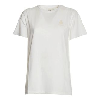 Isabel Marant Tops, Dames, Wit, XS, Katoen, Witte Katoenen T-shirt met Logo