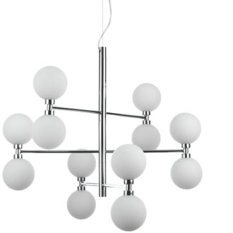 Oresteluchetta Lampadario in acciaio cromato cm. &Oslash;.75 H.56
