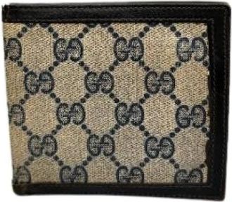 Gucci Pre-owned Leren Portemonnee - Dames - Vintage Accessoires - Grijs - ONE Size - Leer - Vintage