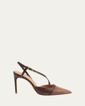 Malone Souliers 90mm Valeria Embossed Leather Pumps