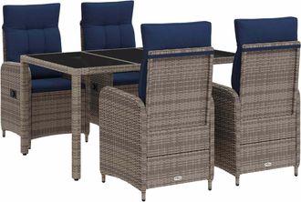 vidaXL Set Da Pranzo Per Esterni 5 Pz Polyrattan Vidaxl