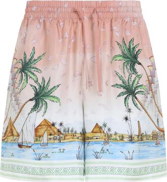 Casablanca Zijde Korte Broek - Heren - Korte Broeken - Veelkleurig - XL - Korte Broeken