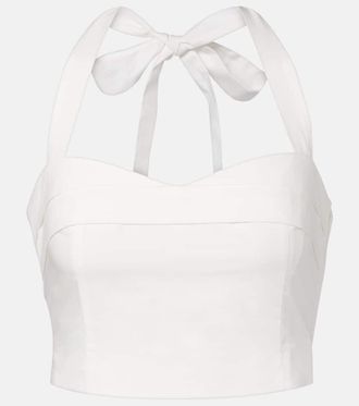 Poss&eacute; Rue halterneck cotton crop top