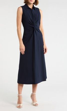 Calvin Klein Twist Front Midi Dress in Indigo at Nordstrom Rack, Size 12