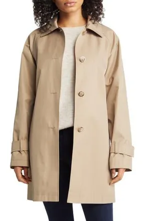 Via Spiga Water Repellent Cotton Blend Trench Coat in Sand at Nordstrom Rack, Size Small