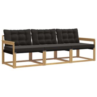 vidaXL Conjunto De Sof&aacute;s De Exterior Con Coj&iacute;n 3 Pcs Blanco Y Negro Vidaxl