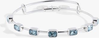 Alex and Ani March Birthstone Emerald Cut Bangle in Silver at Nordstrom