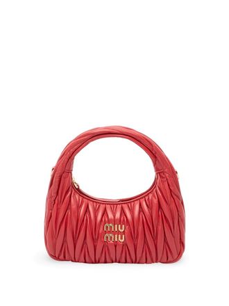 Miu Miu Wander Matelass&eacute; Leather Hobo Bag