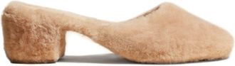 Khaite Clio 50mm shearling mules - women - Sheepskin/CALFSKIN/Sheepskin - 41 - Neutrals