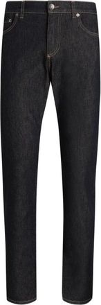 Dolce & Gabbana Blauwe Jeans met Voorknoopsluiting - Heren - Slim Fit Jeans - Blauw - M - Katoen - Jeans