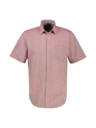 Lerros Kurzarmhemd LERROS LERROS Halbarmhemd in Grossen Gr&ouml;ssen, Herren, Gr. 6XL, extraweit, rot (earth rot), 80% Baumwolle, 20% Leinen, Hemden Kurzarmhemd