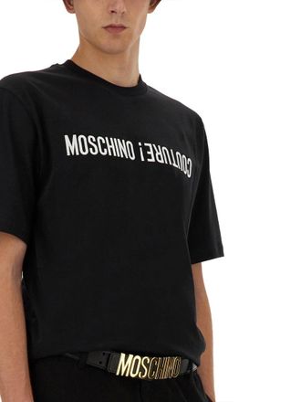 Moschino Logo-Printed Cotton T-Shirt - Black