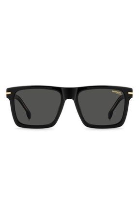 Carrera 55mm Gradient Rectangular Flat Top Sunglasses in Black/Grey at Nordstrom