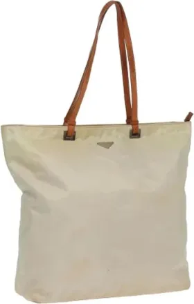 Prada Pre-owned Tote Bags, female, White, Size: ONE SIZE Pre-owned Vintage Nylon Tote