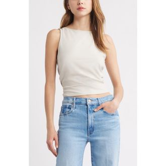 Open Edit Drape Back Sleeveless Top in Beige Pumice at Nordstrom Rack, Size X-Large