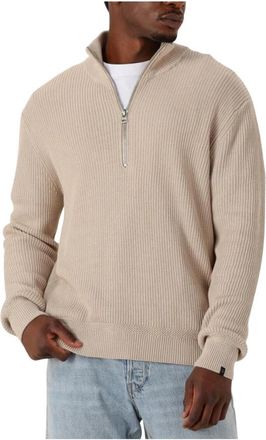 Butcher of Blue Beige Galway Half Zip Sweater - Heren - Coltruien - Beige - XL - Truien & Vesten
