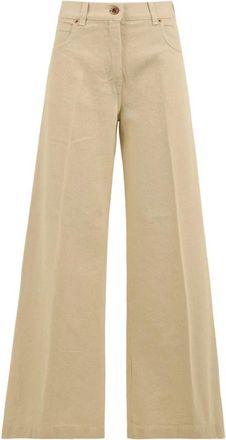 Aspesi Denim Wide-Leg Broek - Dames - Wijde Broeken - Beige - W26 - Denim - Broeken