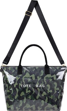 Generic Large PVC Tote Bag Adjustable Shoulder Strap Carrying Bag (Blue Camouflage)