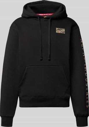 Alpha Industries Alpha Industries Hoodie mit Label-Stitching Modell Camo Sleeve in Black, Größe XL