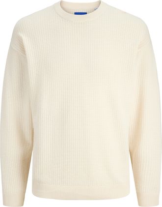 Jack & Jones Strickpullover JACK & JONES JORGREENE KNIT STRUCTURE CREW NECK CA, Herren, Gr. XS, sea salt, Strick, Obermaterial: 100% Baumwolle, unifarben, relaxed 