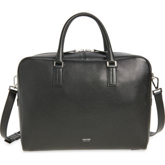 Tom Ford Padlock Grained Leather Briefcase in Black at Nordstrom