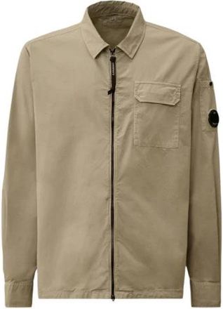 C.P. Company Overshirt met rits - Heren - Zomerjassen - Beige - S - Katoen - Jassen