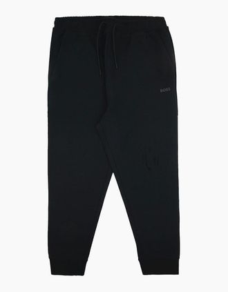 HUGO BOSS Mens Hugo Boss Hadiko Stretch-cotton Tracksuit Bottoms With Logo Print Black 001 - Size: Regular/36