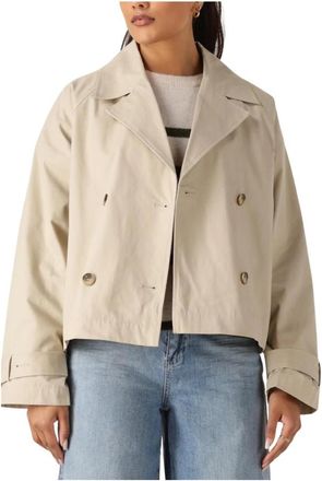 Selected Beige Korte Trenchcoat Elegant Stijl - Dames - Zomerjassen - Beige - 2XL - Jassen