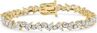 Pompeii3 8Ct Pear & Round Diamond Tennis Bracelet 14k Gold 7 Lab Grown