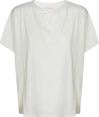 Absolut Cashmere Tiffany Polo Aperta Lino - Dames - T-shirts - Wit - S - Linnen - Tops