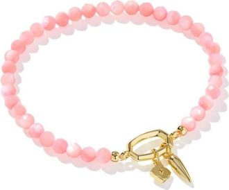 Kendra Scott Womens Sylvia Stretch Bracelet In Gold Pink Chalcedony