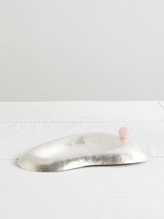 Natalia Criado Piatto Con Finitura Argento E Pietra Ear