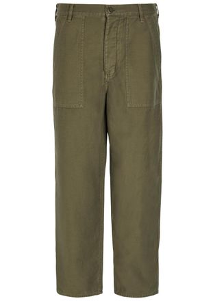 Nili Lotan Earl Straight-leg Cotton Trousers - Olive - 2 (UK4 / Xxs)