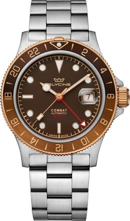 Glycine Mens 42mm Silver Tone Automatic Watch GL0422
