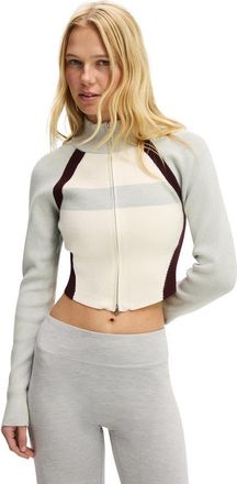 Cotton On Womens Active Spliced Knit Zip Through in Light Grey Marle Coconut at Nordstrom, Size X-Small