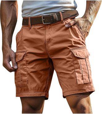 Generic Shorts for Men Summer Outdoor Combat Cargo Shorts Quick Dry Breathable Cotton Multi-Pockets Workwear Casual Knee Length Pants Elasticated Waist Plain 