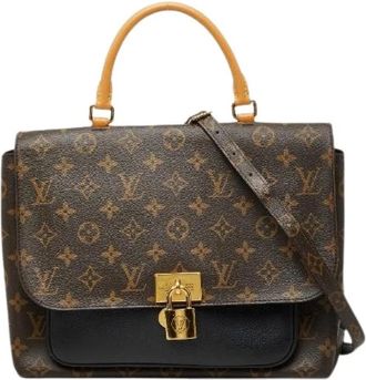 Louis Vuitton Pre-owned Monogram Marignan 2way bag - Dames - Vintage Handtas - Bruin - ONE Size - Leer - Vintage