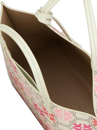 Pinko Womens Shopper Bag White-Fuchsia-Red Genuine Leather Shopper-bags
