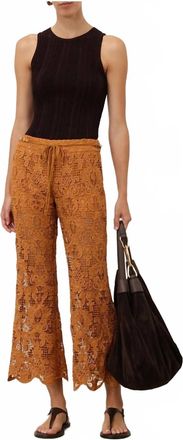 Zimmermann Coco Lace Flare Pant In Biscuit