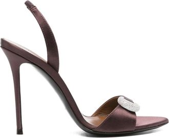 Giuseppe Zanotti 100 mm slingback sandalen met hak en verfraaid met kristallen - Bruin