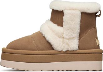 Loriblu Su&egrave;de Enkellaarsjes met Imitatiebont Voering - Dames - Winterlaarzen - Beige - 40 EU - Su&egrave;de - Schoenen