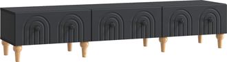 vidaXL Mueble De Tv Negro 147 X 34,5 X 30 Cm Madera De Ingenier&iacute;a Vidaxl