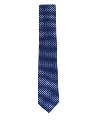 Ferragamo patterned tie - Blauw