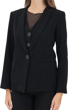 A|X Armani Exchange Black Polyester Tailored Blazer