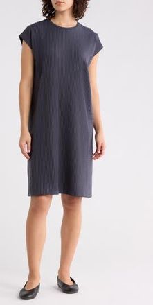 Eileen Fisher Cap Sleeve Rib Dress in Ebony at Nordstrom Rack, Size Xx-Small
