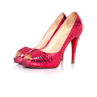 Christian Louboutin Metallische paarse pump